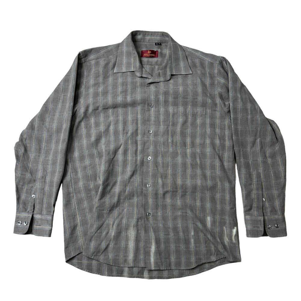 Keaton Grey Gingham Buttondown Collard Shirt 16.5 - 41 Large